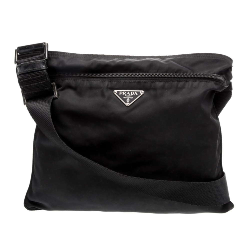 Prada Tessuto Messenger Bag , Black